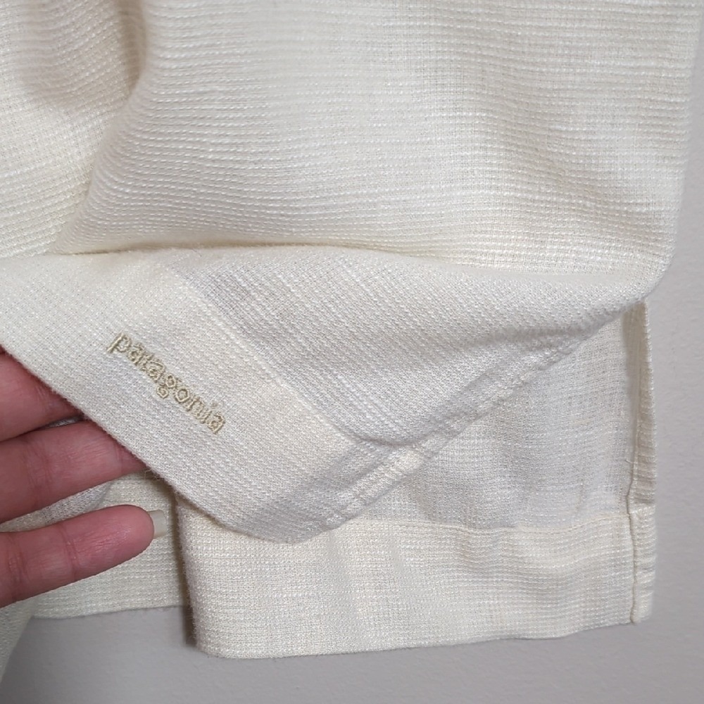 Patagonia Hempress Tunic Top Blouse Hemp Off‎ White Women's 8 Lightweight Sheer - Picture 6 of 15